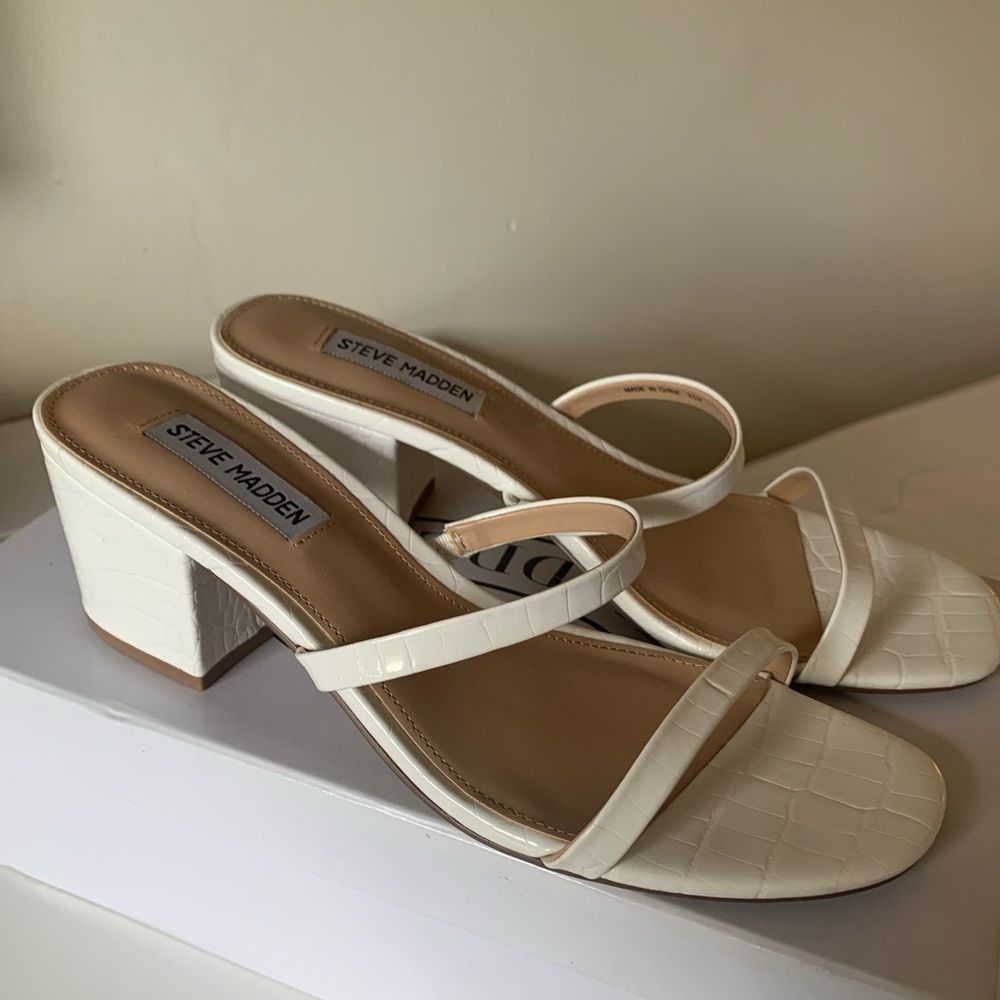White Crocodile Steve Madden Heels
